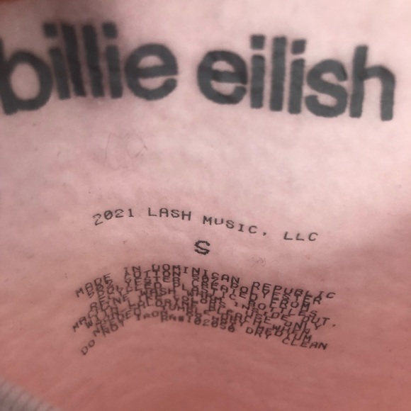 Billie Eilish Official Au Revoir Happier Than Ever Pale Pink Crewneck Sweatshirt - Picture 6 of 7